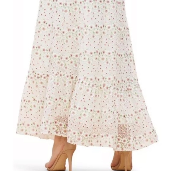 Dress the Population Sunny Days Floral Embroidered White Gown NWT Large - Picture 6 of 8